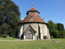 Little Maplestead, Pfarrkirche St. John, erbaut im 14. Jahrhundert (07.09.2023)