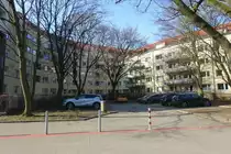 Hamburg am 1.3.2023: Innenhofbebauung im Stadtteil Barmbek-S�d 