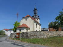Trebnitz, evangelische St. Nikolaus Kirche, erbaut im 15. Jahrhundert, barock erweitert 1744 (24.06.2023)