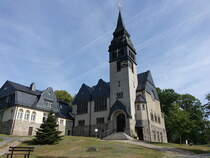 Tannenbergsthal, evangelische Martin Luther Kirche, erbaut 1910 im Jugendstil (23.07.2023)