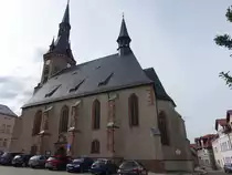 Waldenburg, evangelische St. Bartholom�us Kirche, erbaut im 15. Jahrhundert (13.08.2023)