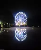 Laternenfest in Halle (Saale) zur besten Partyzeit. Im Teich der Font�ne spiegelt sich das hell erleuchtete Riesenrad.

🕓 26.8.2023 | 23:36 Uhr