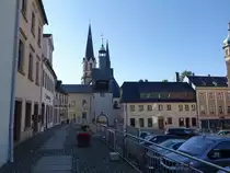 Burgst�dt, Marktplatz mit Steigerturm und evangelische Stadtkirche (16.09.2023)
