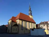 Lunzenau, evangelische St. Jakobus Kirche, erbaut von 1787 bis 1789 (16.09.2023)