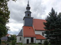 Gleisberg, evangelische Kirche, romanische Chorturmkirche, erbaut im 12. Jahrhundert (19.09.2023)