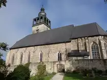 Allendorf, evangelische Pfarrkirche St. Crucis, erbaut im 14. Jahrhundert (26.09.2023)
