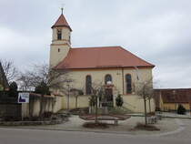 Frnheim, evangelische St. Nikolaus Kirche, erbaut von 1817 bis 1820 (13.03.2016)