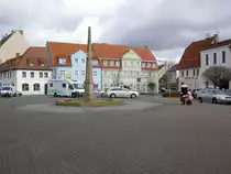 Delitzsch, Posts�ule und H�user am Markt (31.03.2012)