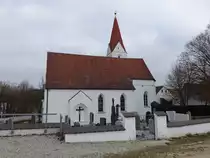 Gelbersdorf, Pfarrkirche St. Georg, sp�tgotischer Saalbau aus dem 15. Jahrhundert (20.03.2016)