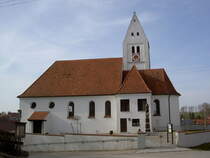 Hafenhofen, Pfarrkirche St. Peter und Paul, Turm und Chor gotisch, Langhaus erbaut 1738 (27.03.2012)