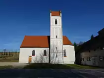 Marzill, sp�tgotische Pfarrkirche St. Wolfgang, barockisiert im 18. Jahrhundert (26.12.2015)