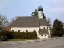 Oberbeuren, Pfarrkirche St. Cosmas und Damian, erbaut 1494, Neubau von 1627 bis 1631, seit 1960 ist sie das Gotteshaus f�r die katholische Milit�rgemeinde (06.03.2014)