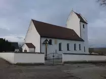 Joshofen, Pfarrkirche Hl. Kreuz, Chorturmkirche aus dem 14. Jahrhundert (06.03.2016)