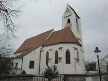 Weinhausen, kath. Pfarrkirche, sp�tgotischer Bau aus dem 15. Jahrhundert (07.02.2014)