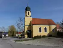Kollersried, Pfarrkirche St. Jakobus, erbaut um 1200, ver�ndert von 1656 bis 1657 (26.03.2017)