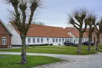 H�user an der Vestergade in L�gumkloster (deutsch L�gumkloster) in Nordschleswig. Aufnahme: 18. M�rz 2024.