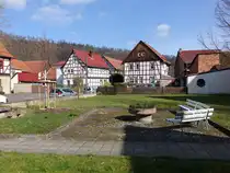 Frankenroda, Fachwerkh�user in der Carl Gr�bel Stra�e (17.03.2024)