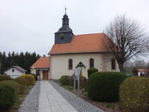 Bseckendorf, evangelische St. Nikolaus Kirche, erbaut 1714 (18.03.2024)