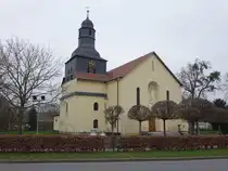 Teistungen, Pfarrkirche St. Andreas, erbaut von 1933 bis 1934 durch den D�sseldorfer Architekten Thiethmann (18.03.2024)