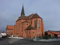 Breitenberg, Pfarrkirche Maria Verk�ndigung, erbaut von 1896 bis 1897 durch Paschalis Gratze (19.03.2024)