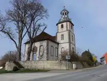 Imbshausen, evangelische St. Marcus Kirche, erbaut von 1722 bis 1730 durch den Baumeister B�hm (19.03.2024)