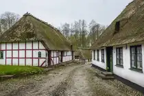 Fachwerksh�user an der Vib�k Wasserm�hle auf der Insel Alsen. Aufnahme: 23. April 2024.