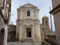 Gerace, Pfarrkirche San Martino e Necropoli Mediovale, Fassade von 1851 (10.04.2024)