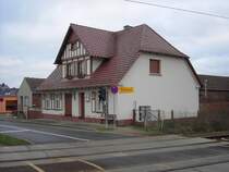 Ortsteil Coschen, Hauptstra�e - B�ckerei Lehmann , Oder-Neisse-Radweg, am 21.02.2004