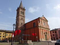 St. Agata Bolognese, Pfarrkirche St. Andrea und Agata, erbaut von 1614 bis 1629 (11.04.2024)