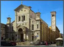 Die Kirche  Nostra Signora della Neve  wurde um 1900 im neo-romanischen Stil im Zentrum von La Spezia errichtet. (18.02.2024)