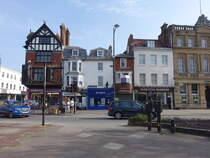 Salisbury, Huser an der Minster Street und Castle Street (11.05.2024)