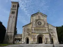 Wilton, neuromanische St. Mary u. St. Nicolas Kirche, erbaut von 1841 bis 1844 (11.05.2024)