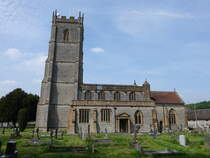 Queen Camel, Pfarrkirche St. Barnabas am Church Path, erbaut im 14. Jahrhundert (11.05.2024)