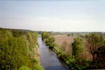 Blick vom Turm des Wasserkraftwerk Grieen in Richtung Norden, Gemeinde Jnschwalde, Ortsteil Grieen (Niederlausitz), 