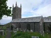 Morwenstow, Pfarrkirche St. Morwenna und St. John, erbaut im 13. Jahrhundert, restauriert um 1850 unter der Leitung von Parson Hawker (14.05.2024)