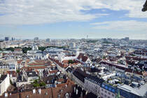 Blick vom Sdturm des Wiener Stephansdom in Richtung Sd-Sdost. Aufnahme: 18. Mai 2024.