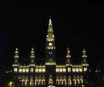 Ein Abend in Wien. Rathaus fotografiert am 18-08-2008.