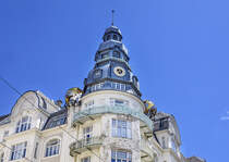 Ausschnitt eines Jugendstilgebudes in der Lwengasse im dritten Wiener Gemeindebezirk. Aufnahme: 19. Mai 2024.