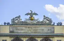 Schloss Sch�nbrunn in Wien. Detailaufnahme der Gloriette. Aufnahme: 19. Mai 2024.