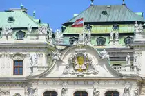 Detailaufnahme vom Schloss Belvedere in Wien. Aufnahme: 20. Mai 2024.