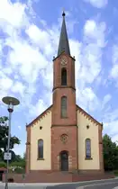 Lahr-Sulz, die katholische Kirche St.Peter und Paul, Baubeginn war 1844, Juli 2023