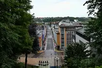 Blick vom Museumsberg auf die Innenstadt von Flensburg. (Juni 2024)