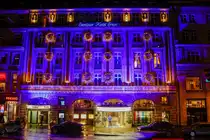 Excelsior Hotel Ernst in K�ln bei Nacht, Januar 2023.