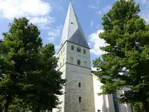 Kamen, evangelische Pauluskirche, erbaut ab 1150, Neubau als dreischiffige Hallenkirche bis 1380, erneuter Neubau von 1843 bis 1845 als klassizistische Saalkirche (08.06.2024)
