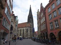 Mnster, Pfarrkirche St. Lamberti, erbaut von 1375 bis 1525 am Prinzipalmarkt (06.06.2024)