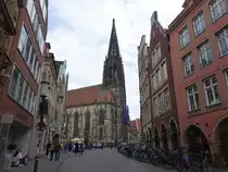M�nster, Pfarrkirche St. Lamberti, erbaut von 1375 bis 1525 am Prinzipalmarkt (06.06.2024)