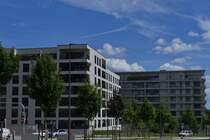 Wohnblcke am Boulevard de Kockelscheuer, auf der Cloche d’Or, in der Stadt Luxemburg. 07.2024