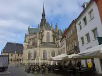 Osnabr�ck, evangelische Pfarrkirche St. Marien am Markt, erbaut im 13. Jahrhundert (05.06.2024)