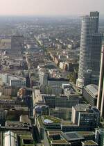 Blick ber das Bahnhofsviertel mit Westendtower.