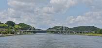 Brcke nahe Kanne (B)in der Gemeinde Riemst, 1ste Hngebrcke Belgiens, berspannt den Albert Kanal, wurde zwischen 2003 -2007 erbaut. 17.07.2024